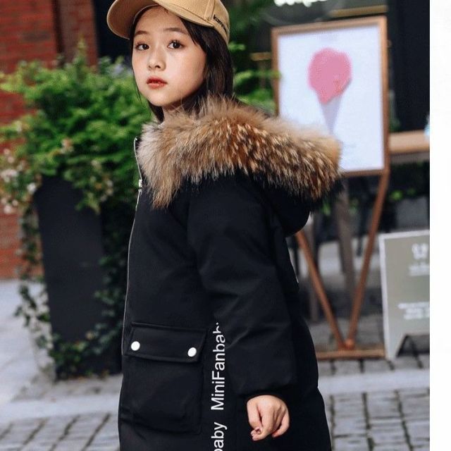 5 6 8 10 12 Years Old Young Girls Warm Coat Winter Parkas Outerwear Teenage Outdoor Outfit Children Kids Girls Fur Hooded Jacket