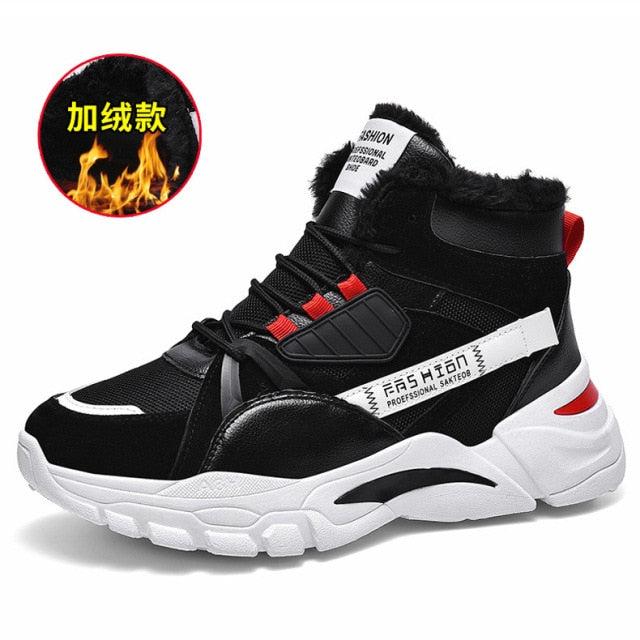 Brand Winter Boots Men Warm Trend Casual Men High Top Shoes Comfortable Sneakers Warm Fur Snow Outdoor Boots Ankle Boots