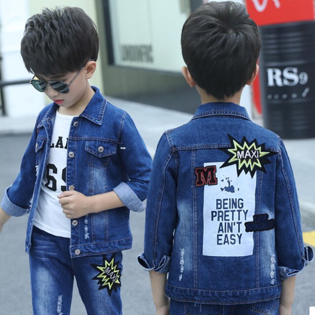 Children's wear children's Denim suit 2021 spring and autumn wear 8 girls 9 middle school girls 12 denim three piece suit