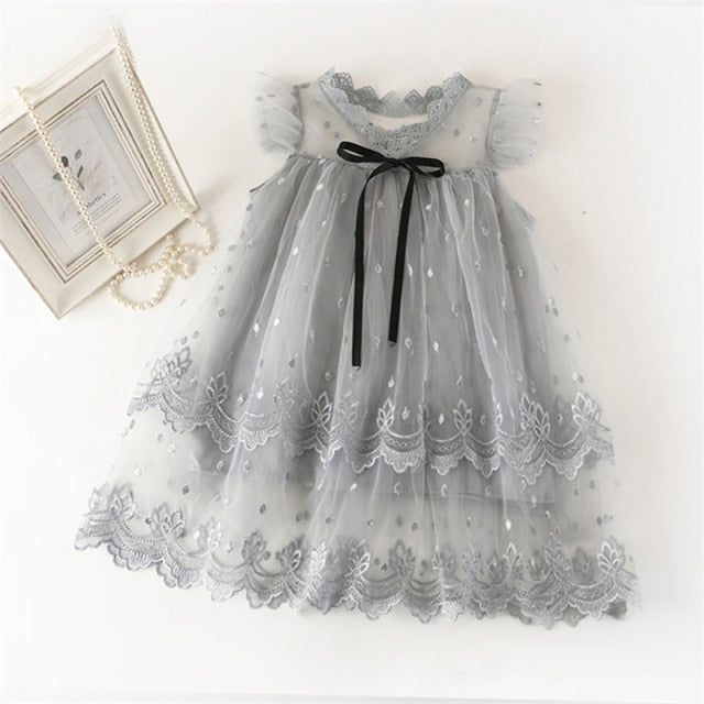 3-12 Years Girls Polka-Dot Dress 2021 Summer Sleeveless Bow Ball Gown Clothing Kids Baby Princess Dresses Children Clothes