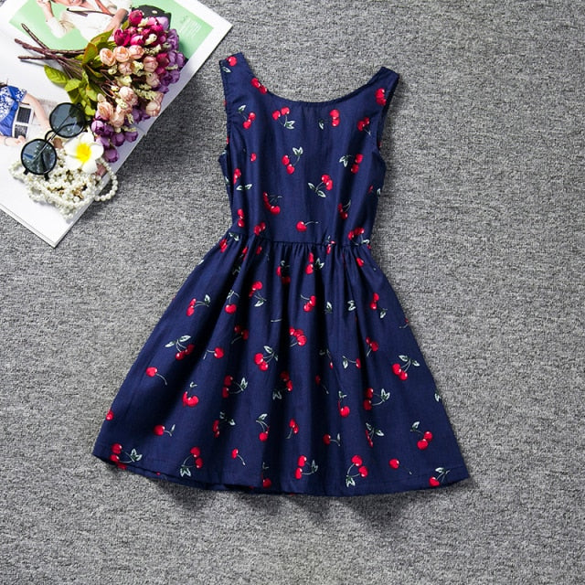 3-12 Years Girls Polka-Dot Dress 2021 Summer Sleeveless Bow Ball Gown Clothing Kids Baby Princess Dresses Children Clothes