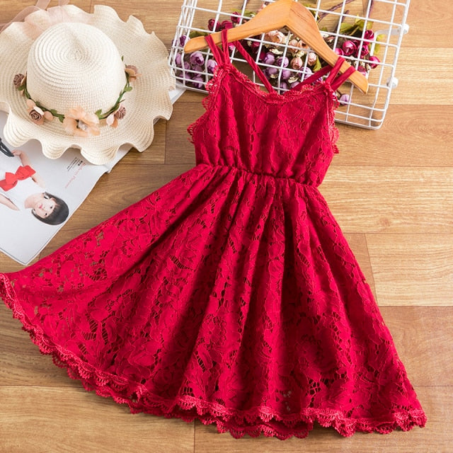 Summer Casual Dress Kids Dresses For Girls Lace Flower Girls Dress Baby Girl Party Wedding Dress Children Clothes Princess Dress