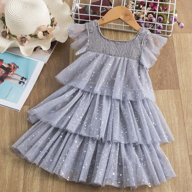 Summer Casual Dress Kids Dresses For Girls Lace Flower Girls Dress Baby Girl Party Wedding Dress Children Clothes Princess Dress