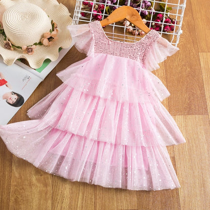 Summer Casual Dress Kids Dresses For Girls Lace Flower Girls Dress Baby Girl Party Wedding Dress Children Clothes Princess Dress