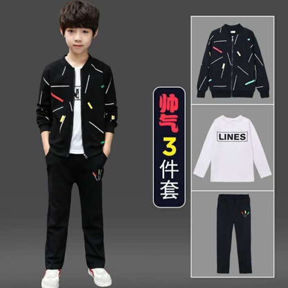 Big Boys Clothes Set Autumn Winter Cotton Cartoon 3pcs Baby The Boy Tracksuit Children's Casual Suit Kids Clothing Set