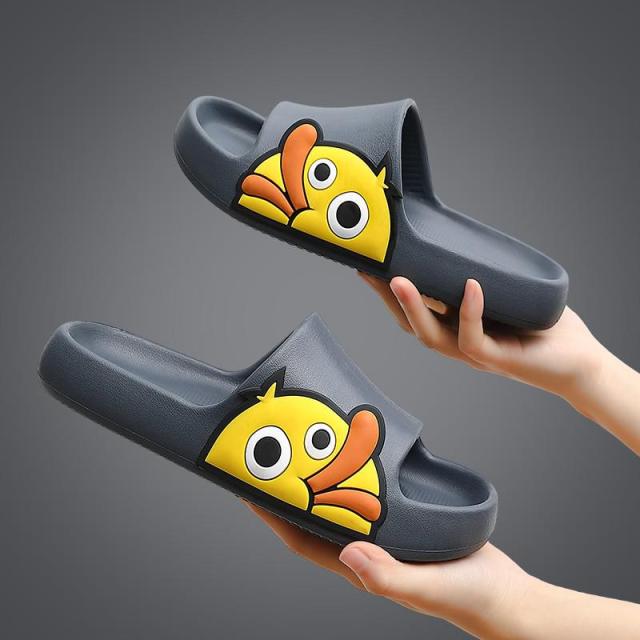 Summer Beach Slides Women Men Slippers Sandals Flip Flops Candy Cartoon Duck Platform Thick Soled Ladies Couples Bathroom Shoes