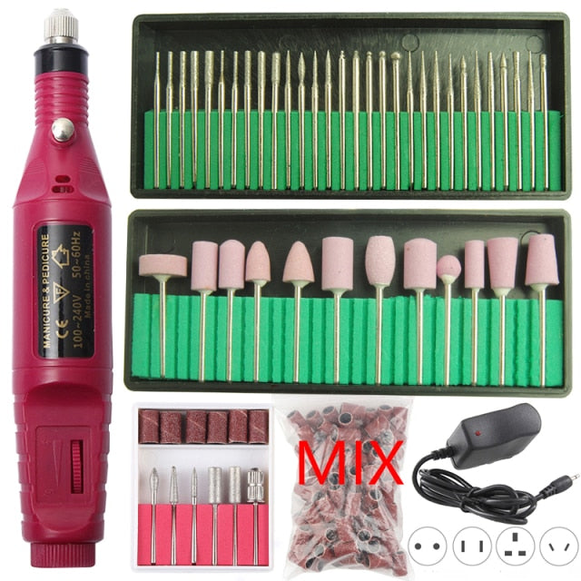 Professional Electric Nail Drill Machine Pedicure Manicure Drill Set Milling Cutters Set Nail File 20000RPM Polishing Equipment