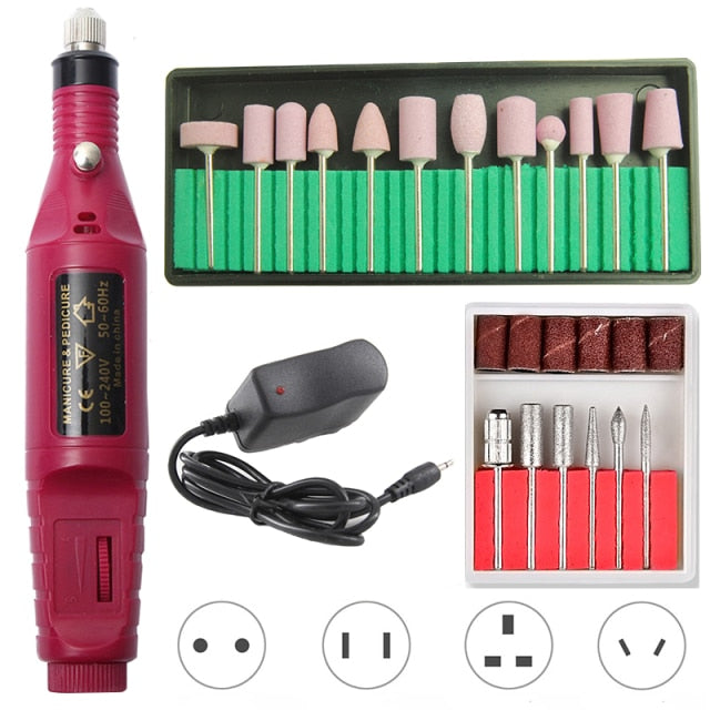 Professional Electric Nail Drill Machine Pedicure Manicure Drill Set Milling Cutters Set Nail File 20000RPM Polishing Equipment