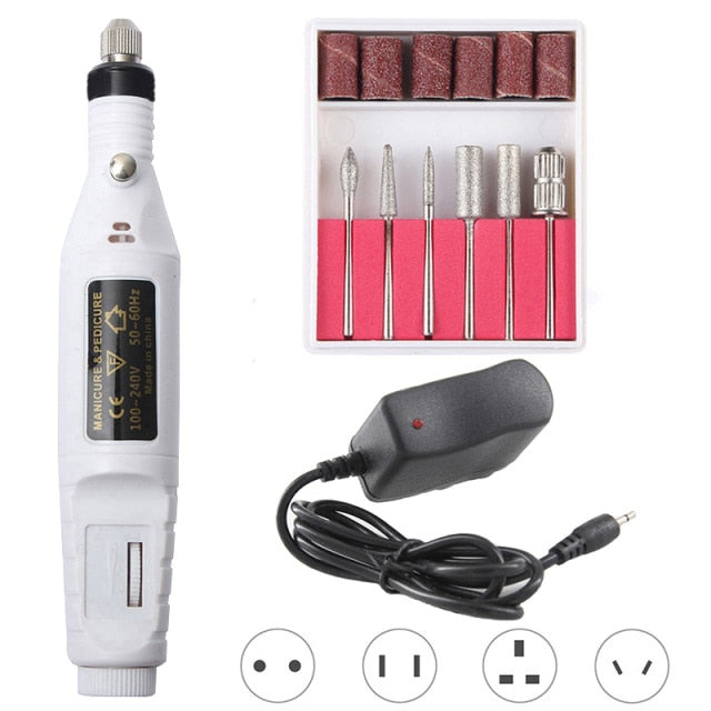 Professional Electric Nail Drill Machine Pedicure Manicure Drill Set Milling Cutters Set Nail File 20000RPM Polishing Equipment