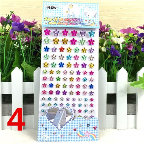 Scrapbook sticker Many Styles Mixed Color Acrylic Rhinestone Crystal 3D Baby Kids boys girls DIY Cute Children toys Stickers