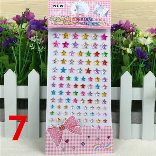 Scrapbook sticker Many Styles Mixed Color Acrylic Rhinestone Crystal 3D Baby Kids boys girls DIY Cute Children toys Stickers