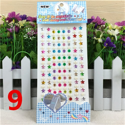 Scrapbook sticker Many Styles Mixed Color Acrylic Rhinestone Crystal 3D Baby Kids boys girls DIY Cute Children toys Stickers