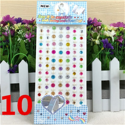 Scrapbook sticker Many Styles Mixed Color Acrylic Rhinestone Crystal 3D Baby Kids boys girls DIY Cute Children toys Stickers