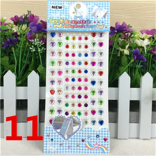 Scrapbook sticker Many Styles Mixed Color Acrylic Rhinestone Crystal 3D Baby Kids boys girls DIY Cute Children toys Stickers