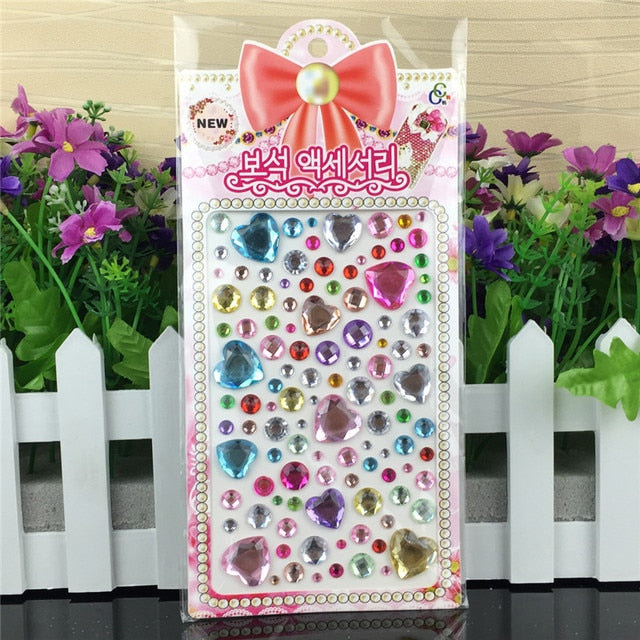 Scrapbook sticker Many Styles Mixed Color Acrylic Rhinestone Crystal 3D Baby Kids boys girls DIY Cute Children toys Stickers