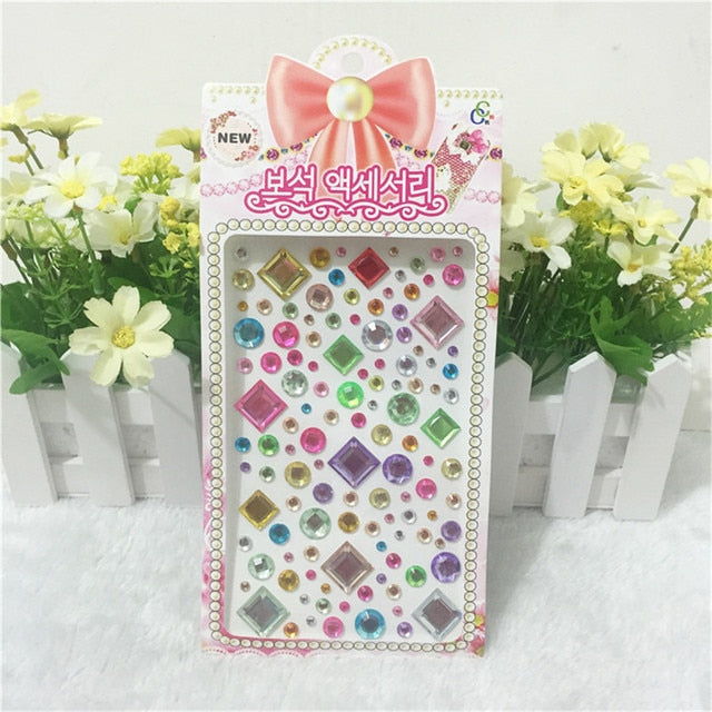 Scrapbook sticker Many Styles Mixed Color Acrylic Rhinestone Crystal 3D Baby Kids boys girls DIY Cute Children toys Stickers