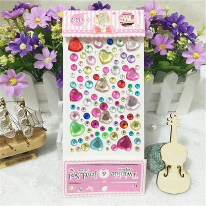 Scrapbook sticker Many Styles Mixed Color Acrylic Rhinestone Crystal 3D Baby Kids boys girls DIY Cute Children toys Stickers