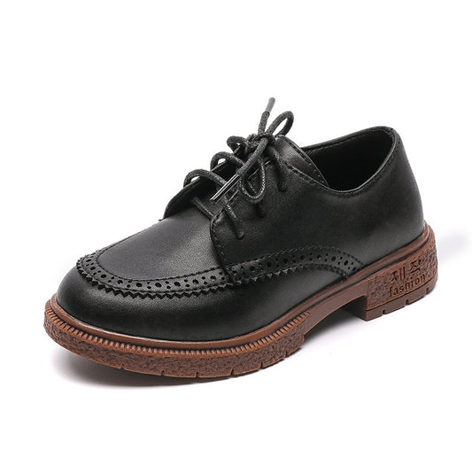 Boys Leather Shoes 2021 Spring Kids School Shoes For Boys British Style Black Children's Dress Shoes Piano Performance Wedding