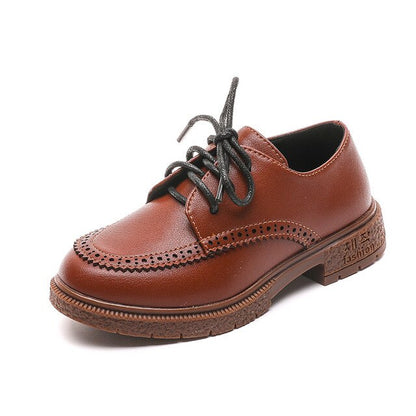 Boys Leather Shoes 2021 Spring Kids School Shoes For Boys British Style Black Children's Dress Shoes Piano Performance Wedding