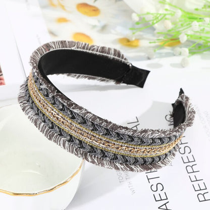 Sequins Crystal Pearl Knot Headband For Women Wide Bow Hairbands Bohemia Chain Hair Accessories Flower Hair Bands Hoop Headdress