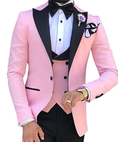 TPSAADE Mens's 3 Pieces Suits for Men Custom Made Terno Slim Groom Custom  Wedding Men Suit Masculino (Jacket+Pant+Vest+Tiebow)