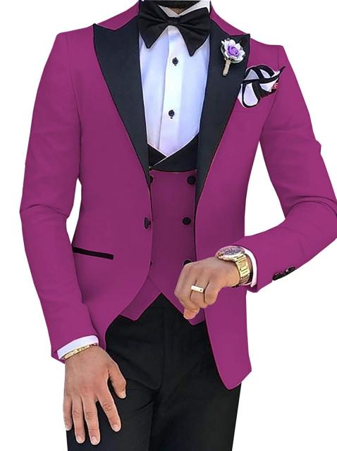 TPSAADE Mens's 3 Pieces Suits for Men Custom Made Terno Slim Groom Custom  Wedding Men Suit Masculino (Jacket+Pant+Vest+Tiebow)