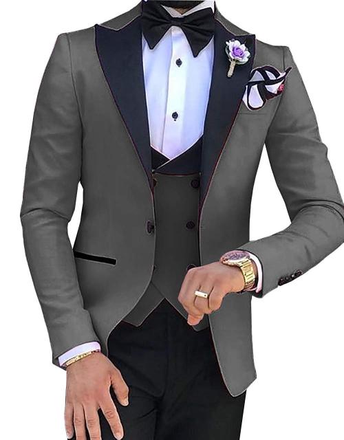 TPSAADE Mens's 3 Pieces Suits for Men Custom Made Terno Slim Groom Custom  Wedding Men Suit Masculino (Jacket+Pant+Vest+Tiebow)