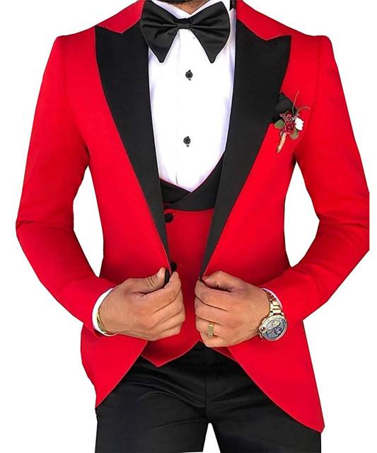 TPSAADE Mens's 3 Pieces Suits for Men Custom Made Terno Slim Groom Custom  Wedding Men Suit Masculino (Jacket+Pant+Vest+Tiebow)