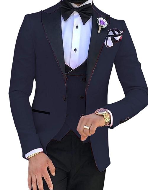 TPSAADE Mens's 3 Pieces Suits for Men Custom Made Terno Slim Groom Custom  Wedding Men Suit Masculino (Jacket+Pant+Vest+Tiebow)