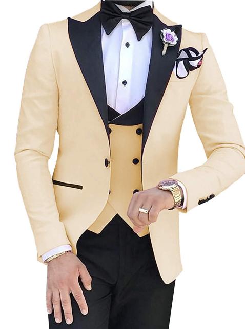 TPSAADE Mens's 3 Pieces Suits for Men Custom Made Terno Slim Groom Custom  Wedding Men Suit Masculino (Jacket+Pant+Vest+Tiebow)