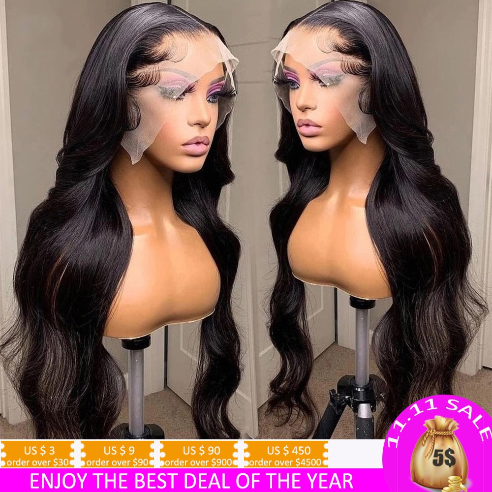 HD Transparent Lace Front Human Hair Wigs 13x6 Body Wave Lace Front Closure Wig Pre Plucked Brazilian Hair Wigs For Black Women