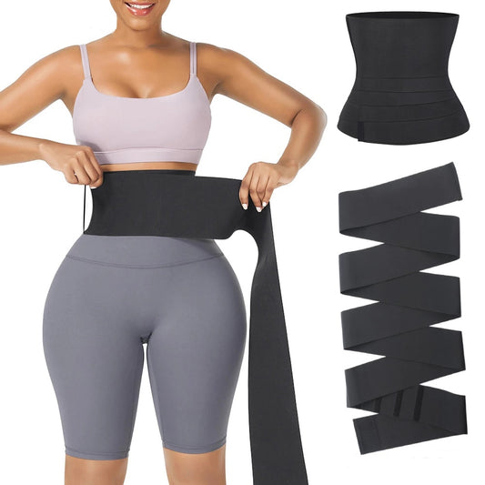 SURE YOU LIKE Women Bandage Wrap Waist Trainer Shapewear Slimming Tummy Wrap Belt Resistance Bands Buckle Tummy Control Corset