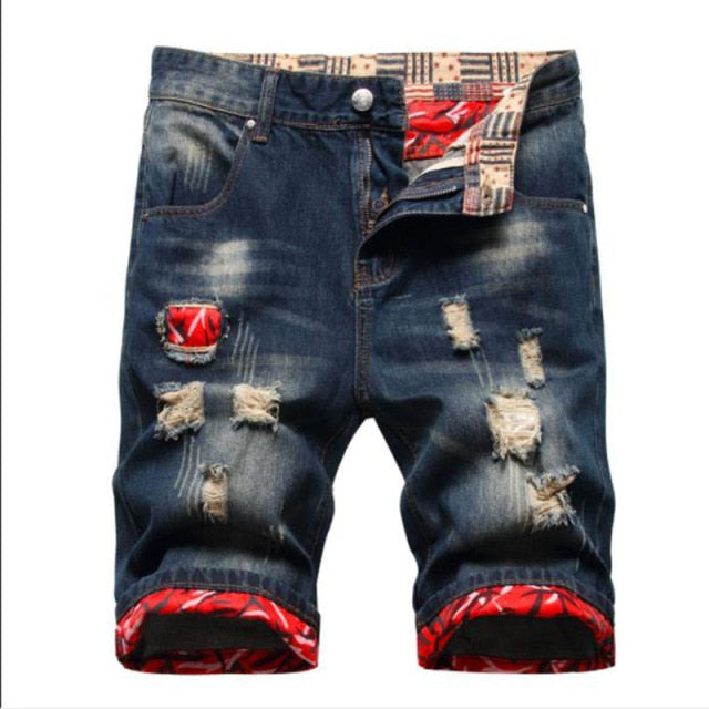 New Fashion Mens Ripped Short Jeans Brand Clothing Bermuda Summer 100% Cotton Shorts Breathable Denim Shorts Male Size 28-38