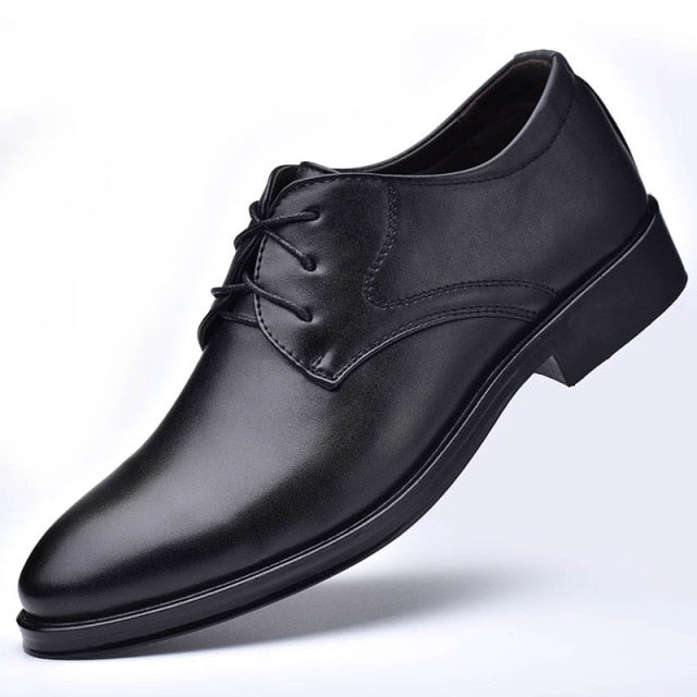 Men Leather Shoes Business Dress Shoes All-Match Casual Shoes Shock-Absorbing Footwear Wear-Resistant