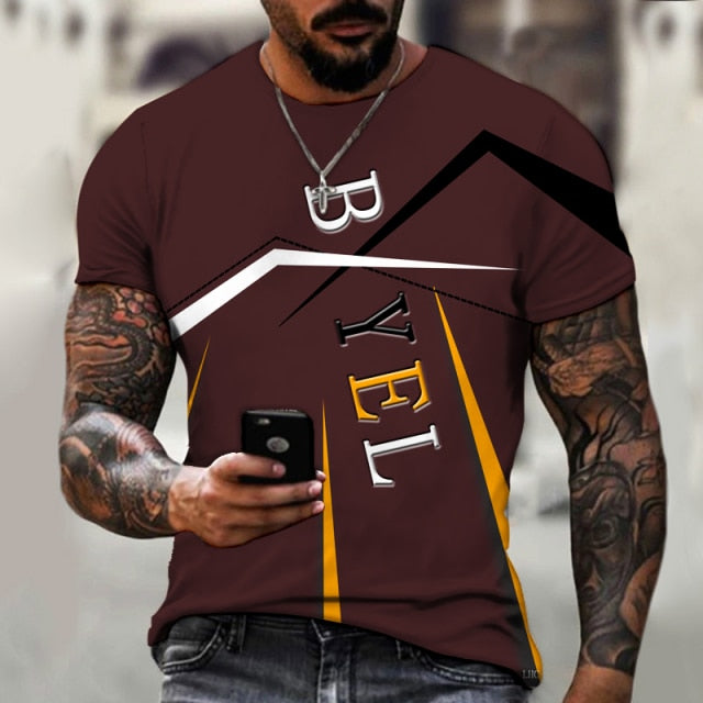 Men&#39;s Shirts, Niche Design, Refusal To Hit Shirts, 3D Printing Tops, Round Neck T-shirts, Street Fashion, Oversize 6XL