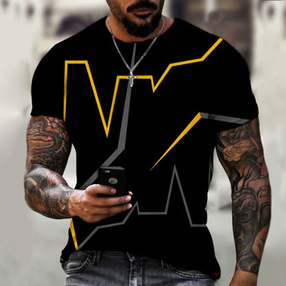 Men&#39;s Shirts, Niche Design, Refusal To Hit Shirts, 3D Printing Tops, Round Neck T-shirts, Street Fashion, Oversize 6XL