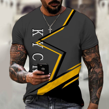 Men&#39;s Shirts, Niche Design, Refusal To Hit Shirts, 3D Printing Tops, Round Neck T-shirts, Street Fashion, Oversize 6XL