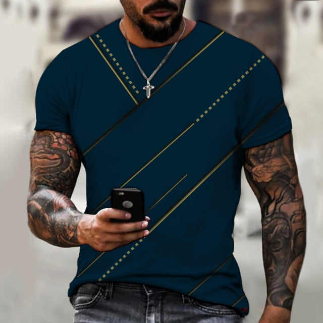 Men&#39;s Shirts, Niche Design, Refusal To Hit Shirts, 3D Printing Tops, Round Neck T-shirts, Street Fashion, Oversize 6XL