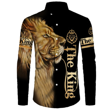 3D Tiger Lion Print Shirt Men Fashion All Printed Harajuku Streetwear Unisex Casual Buttons Shirt Tops