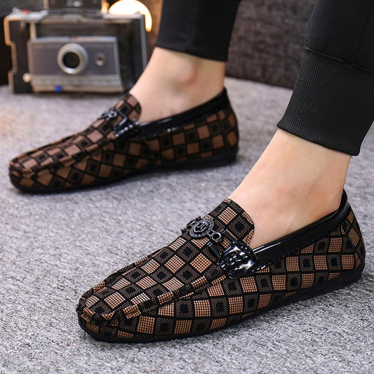 Topvivi loafers men causal Breathable Comfortable Lightweight Soft slip on Men Shoes gingham Men&#39;s Sneakers fashion italian