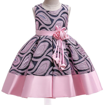 Embroidery Silk Princess Dress for Baby Girl Flower Elegant Girls Dresses Winter Party Christmas Halloween Kids Dresses Clothes