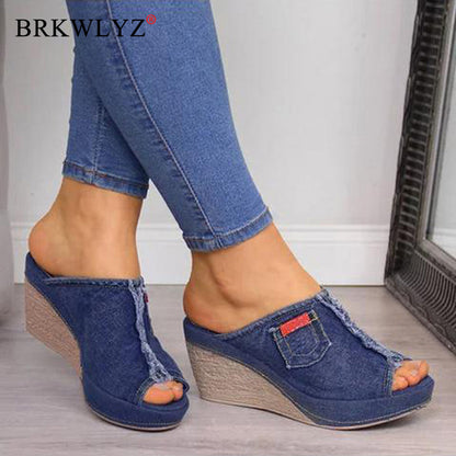 New Arrival 2022 Women Sandals Women Summer Fashion Leisure Fish Mouth Sandals Thick Bottom Slippers Wedges Shoes Sandalias