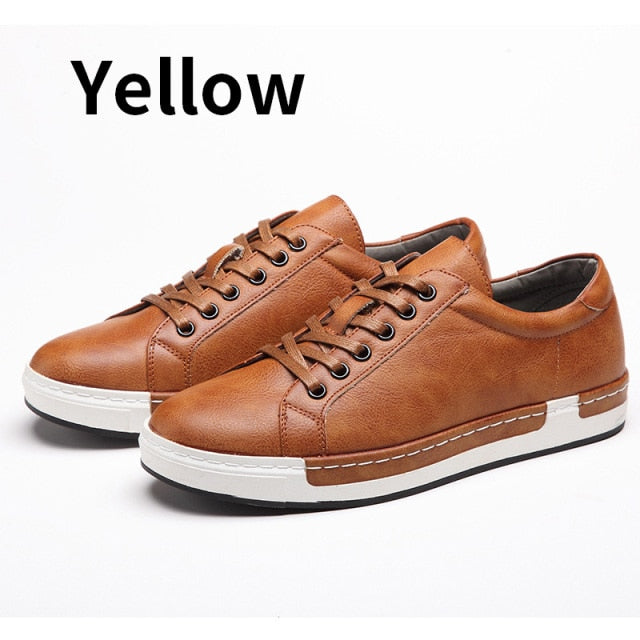 Autumn New Casual Shoes Mens Leather Flats Lace-Up Shoes Simple Stylish Male Shoes Oxford Shoes For Men Large Sizes 2019