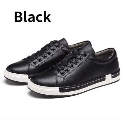 Autumn New Casual Shoes Mens Leather Flats Lace-Up Shoes Simple Stylish Male Shoes Oxford Shoes For Men Large Sizes 2019