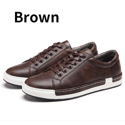 Autumn New Casual Shoes Mens Leather Flats Lace-Up Shoes Simple Stylish Male Shoes Oxford Shoes For Men Large Sizes 2019