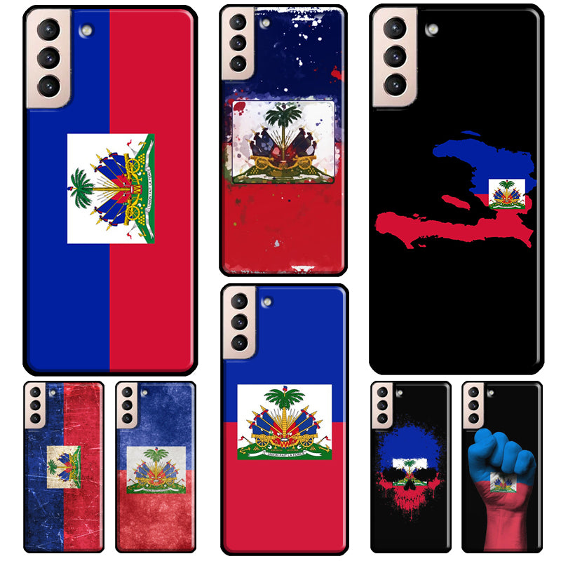 Haiti Haitian Flag For Samsung Galaxy S22 Ultra S9 S10 Note 10 Plus Note 20 S21 Ultra S20 FE Case Phone Cover